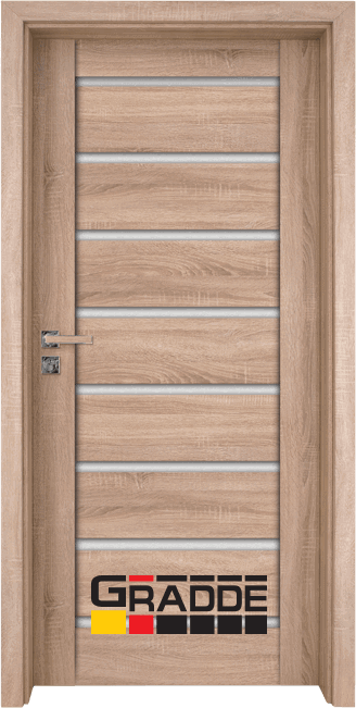 Интериорна HDF врата, модел Gradde Axel Glas, Дъб Вераде