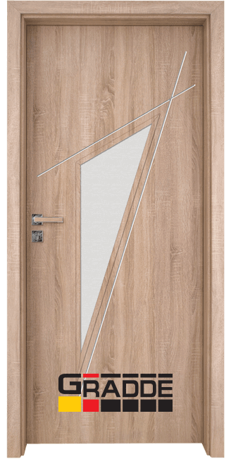 Интериорна HDF врата, модел Gradde Kristall Glas 4.2, Дъб Вераде