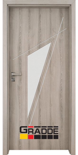 Интериорна HDF врата, модел Gradde Kristall Glas 4.2, Ясен Вералинга