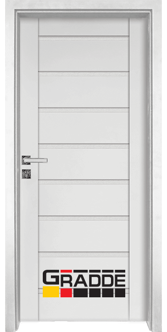 Интериорна HDF врата, модел Gradde Axel Glas, Бял мат